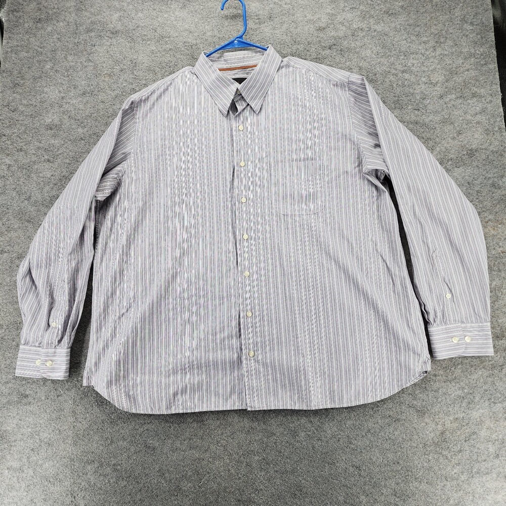 Joseph Jos A Bank Shirt Mens XXL Button Down Long Sleeve Purple Striped